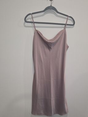 Abercrombie & Fitch Mauve Satin Cowl Neck Slip